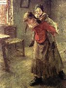 Fritz von Uhde Die grobe Schwester painting